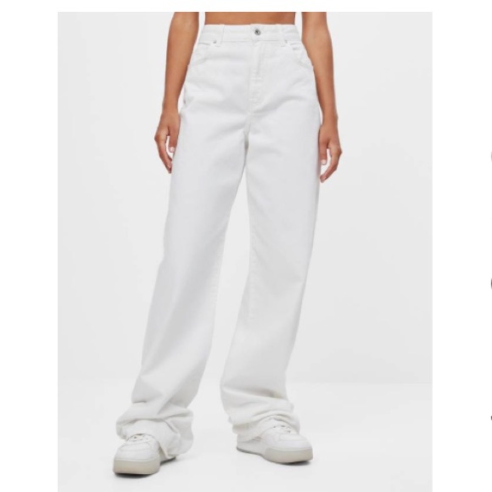 Berskha ‘90s Ripped flare jeans | White